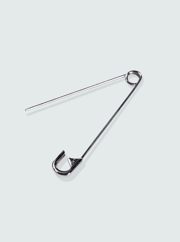 Promotional product photo of the LV1 Studio Industrial Safety Pin Earring accessory.